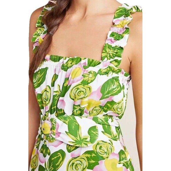 Faithfull the Brand Anthropologie Floral Midi‎ Dress NWT 10 Belt Garden Sundress - Picture 3 of 9